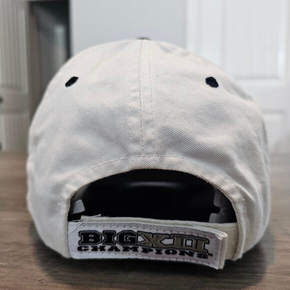 Vtg Oklahoma Sooners Big 12 Champions Strapback Hat Cap White Basketball 2002 - Picture 5 of 11